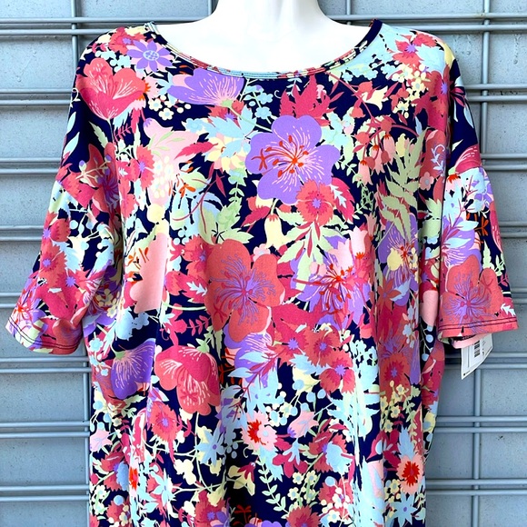 LLR 🌺 Hibiscus & Floral Printed Irma Tunic Top - Picture 1 of 11